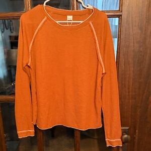 Rust Orange Long Sleeve Women's Top